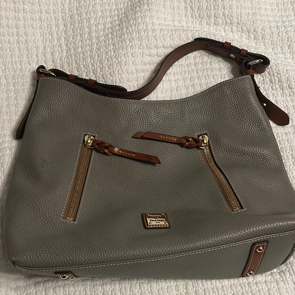 Dooney & Bourke Handbags - Dooney & Bourke Gray Leather Shoulder Bag